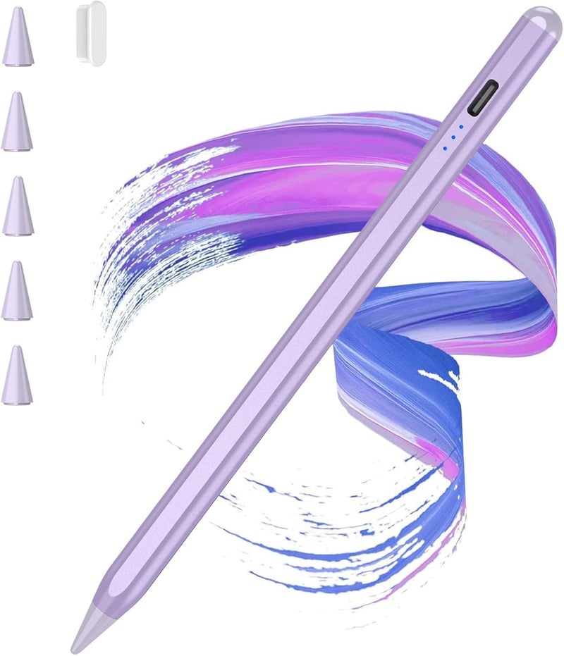 TaIYanG Stylus Pen for iPad 2018-2025 with Palm Rejection,Faster Charge,Tilt Sensitivity iPad Pencil Compatible with A16/10th/9th/8th/7th/6th,Pro 11/13in (M4),Air M3/M2/5th/4th,Pro 11/12.9in,Mini 6/5 (Purple) - Image 1